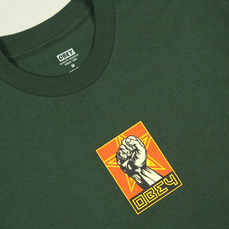 OBEY Fist T-Shirt - Forest Green-1